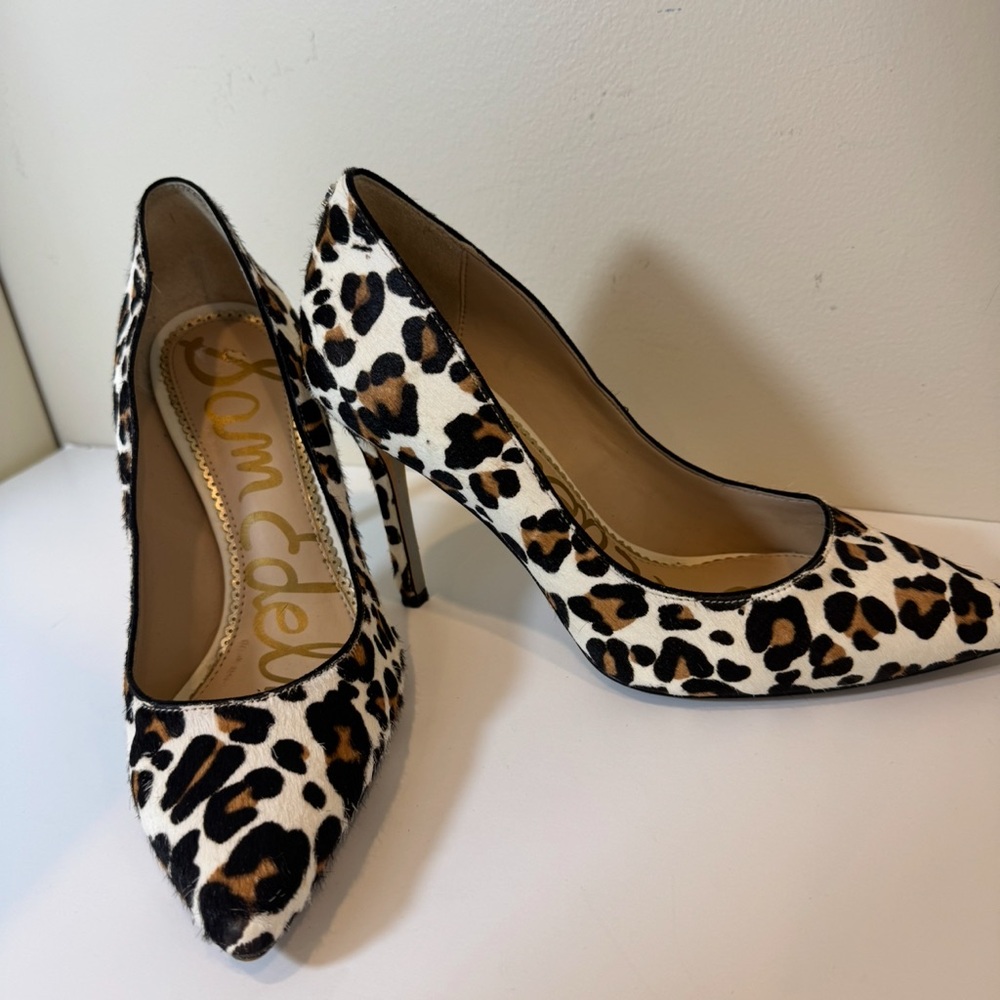Leopard Print Stiletto Heels size 6 Sam elderman
